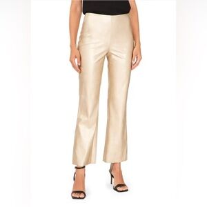 Halogen Soft Gold vegan faux leather pant
